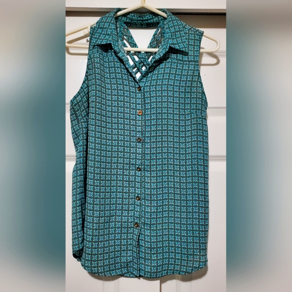 Zac&Rachel Patterned Sleeveless Top Sz. S